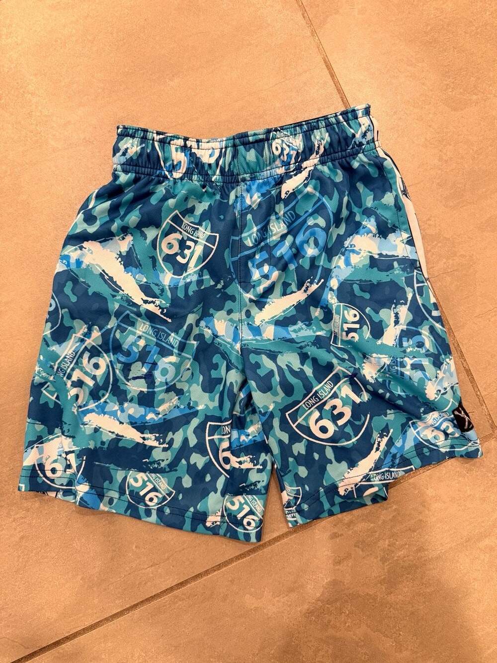 Lacrosse Unlimited Long Island Blue Camo Athletic Shorts Size YS